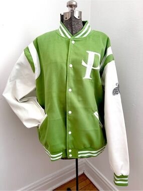 PATRON Green + White Varsity Bomber Jacket XL
